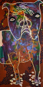 Chien Boxer au visage humain