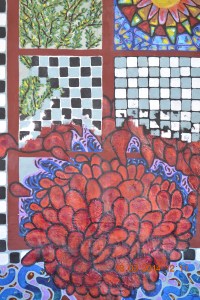 Perruque rousse sans la partie du bas.