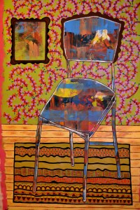 La chaise sur fond de cherry blossom