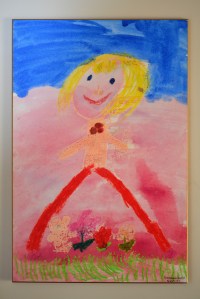 Autoportrait - premier dessin de ma fille à l'école maternelle en septembre 2001