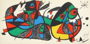 De grandes fresques sur des murs dans une immense maison richissime qui me faisaient penser aux toiles de Joan Miro.