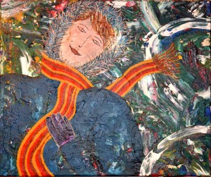 Autoportrait au foulard.